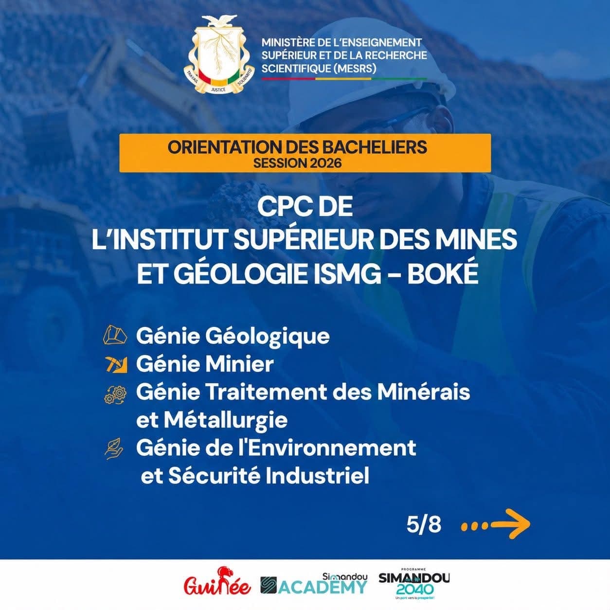 MESRS 🇬🇳 || ORIENTATION DES BACHELIERS SESSION 2026 : QUELLES INGENIERIES APRES LE CPC ?